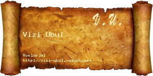 Vizi Ubul névjegykártya